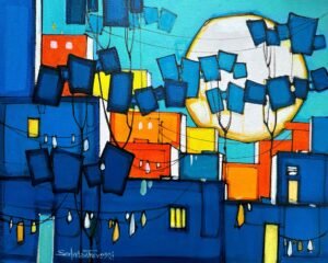3_img_6409 Salman Farooqi | Title: Modern Landscape | Medium: Acrylic on Canvas | Size: 16x20 inches
