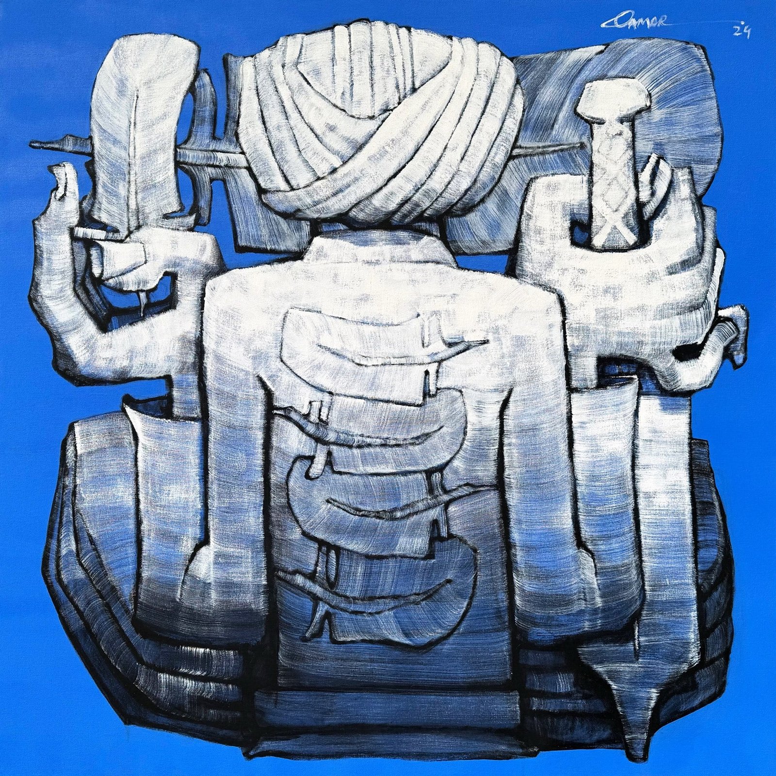 Qamar Siddiqui   | Title:   | Medium: Acrylic On Canvas   | Size: 48 x 48 inches