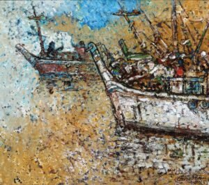 4_img_7630 Chitra Pritam | Title: Anchored Dreams | Medium: Oil On Canvas | Size: 16 x 18 inches