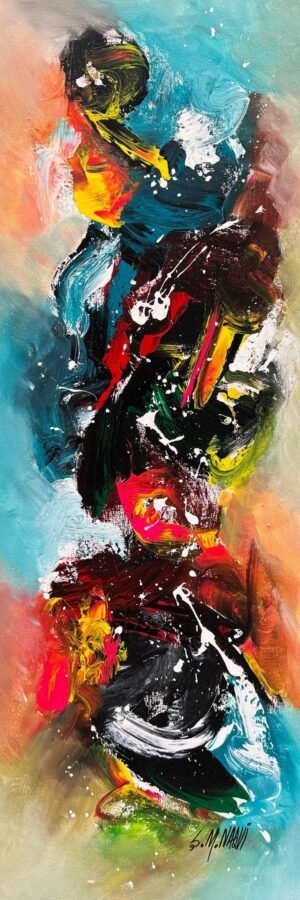 S. M. Naqvi  | Title: Abstract  | Medium: Acrylic on Canvas  | Size: 12x36 inches