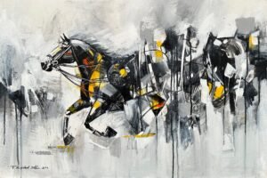6_img_5599 Rashid Ali | Title: Horses | Medium: Oil On Canvas | Size: 24x36 inches