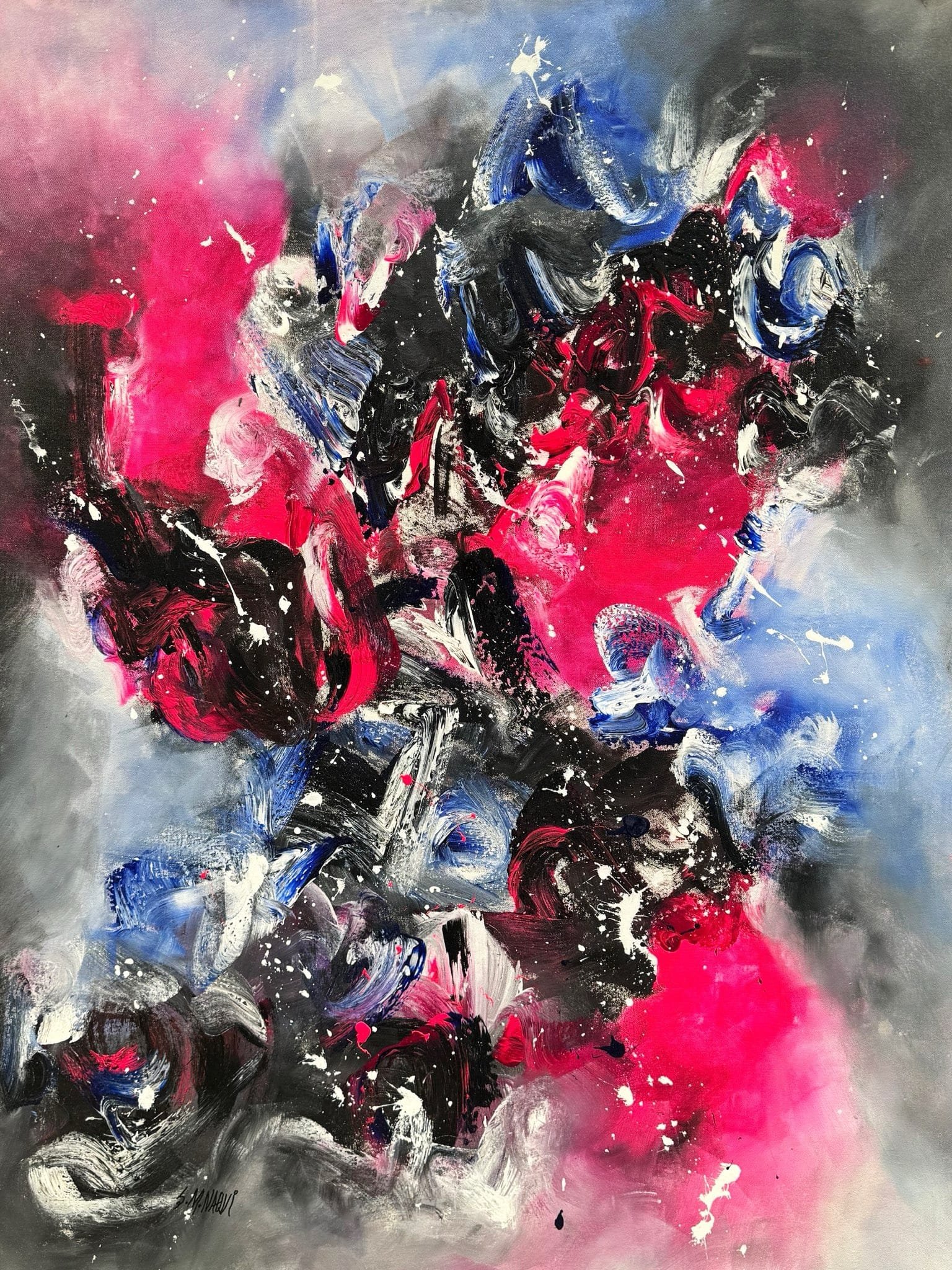 S. M. Naqvi  | Title: Cosmic Energy  | Medium: Acrylic on Canvas  | Size: 36x48 inches