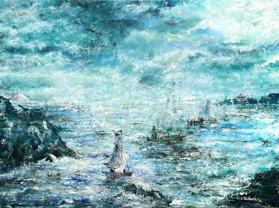 M. A. Bukhari | Title: Golden Horizon | Medium: Oil on Canvas | Size: 72 x 96 inches