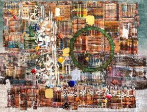 7_img_7212 M. A. Bukhari
 | Title: Echoes of the Divine 
 | Medium: Oil On Canvas 
 | Size: 72 x 96 inches ( Mural Size)