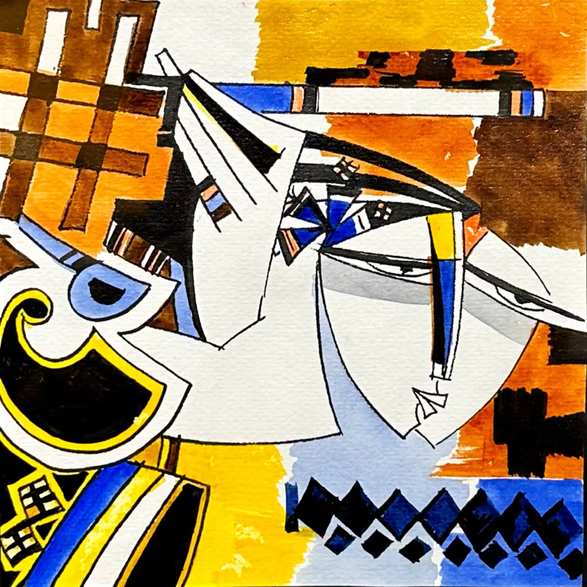 Ashkal | Title: The Rhythm of Colors | Medium: Acrylic On Paper | Size: 6 x 6 inches