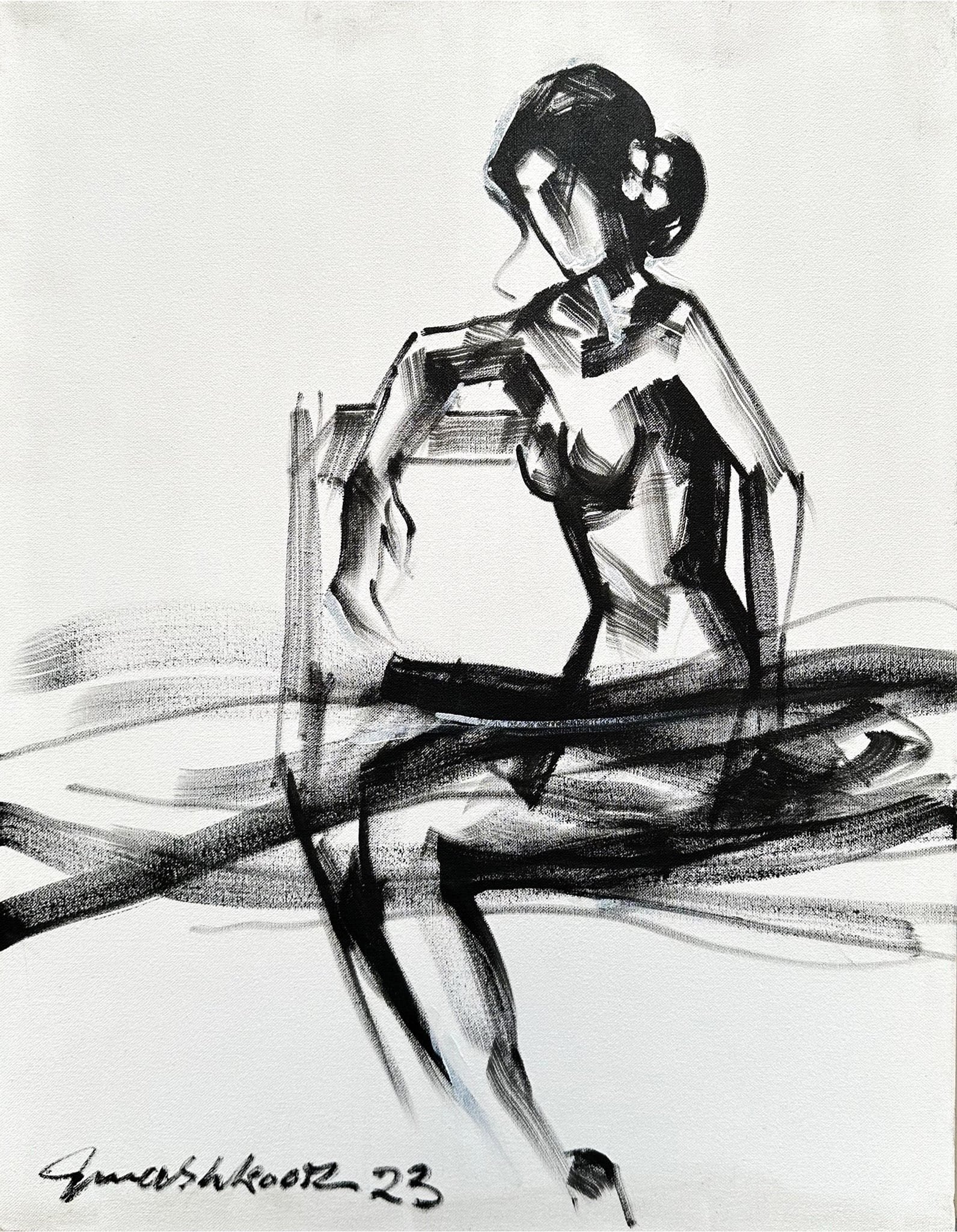 Mashkoor Raza | Title: Woman | Medium: Oil On Canvas | Size: 20x24 inches