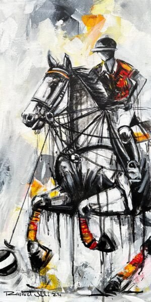8_img_5614 Rashid Ali | Title: Polo Player | Medium: Oil On Canvas | Size: 12x24 inches