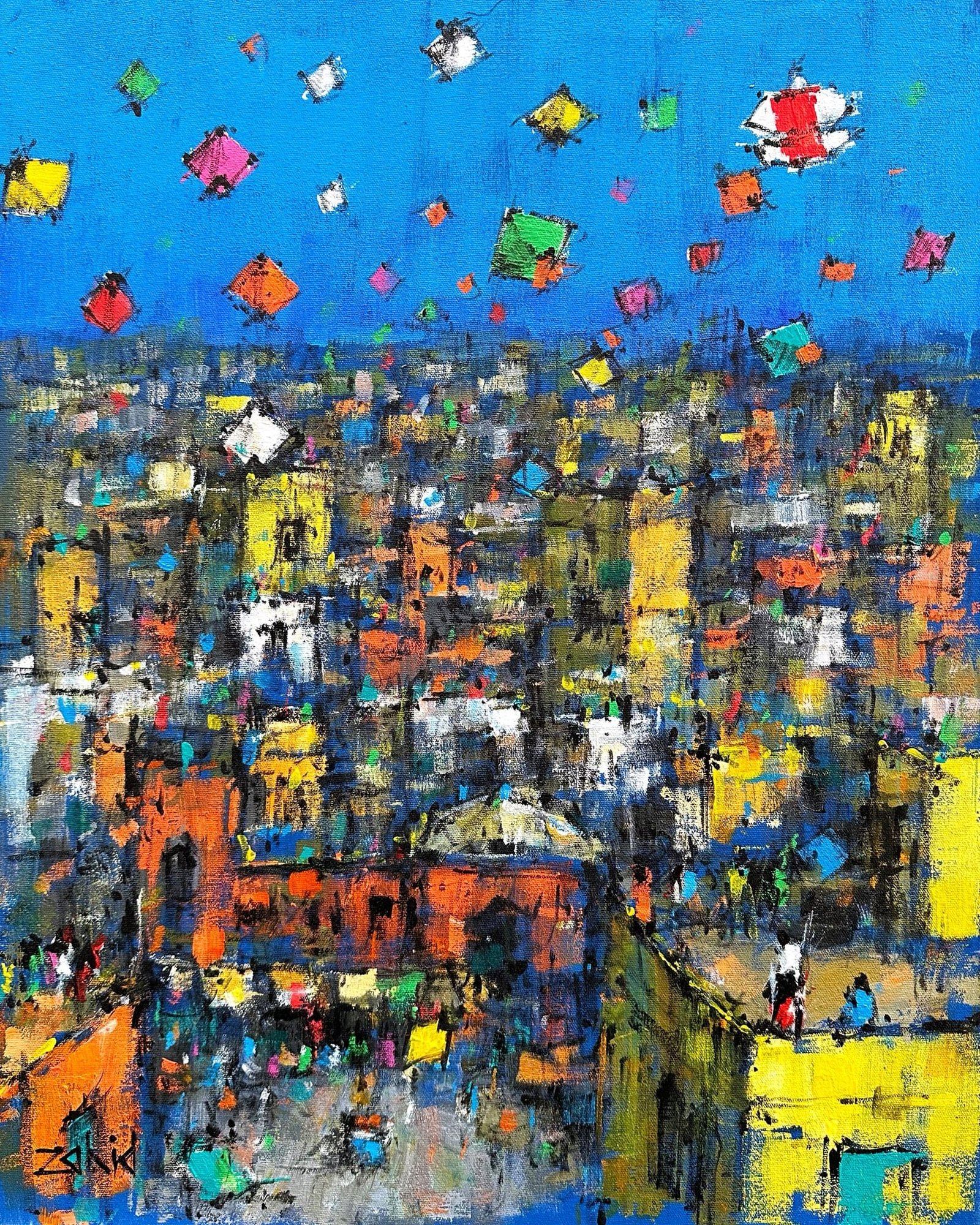 Zahid Saleem | Title: Basant | Medium: Acrylic On Canvas | Size: 16x20 inches