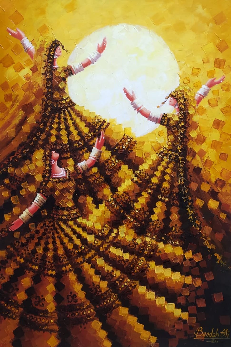 Bandah Ali | Title: Rhythm of Devotion | Medium: Oil On Canvas | Size: 24 x 36 inches