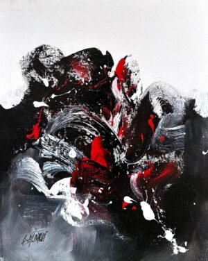 S. M. Naqvi  | Title: Emerald Echoes  | Medium: Acrylic on Canvas  | Size: 16x20 inches