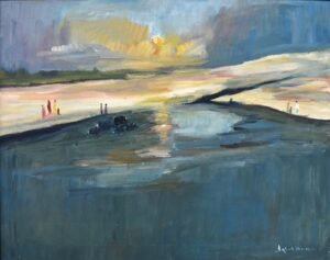 Iqbal Hussain  | Title: Ravi River  | Medium: Oil On Canvas   | Size: 24 x 30 inches