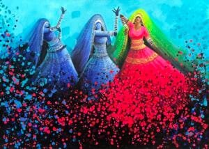 Razia Sehar | Title: Celebrating| Medium: Oil On Canvas | Size: 30x42 inches