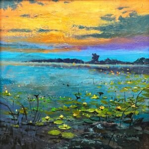 Arif Ansari | Title: Echoes of the North | Medium: Acrylic on Canvas | Size: 12 x 12 inches