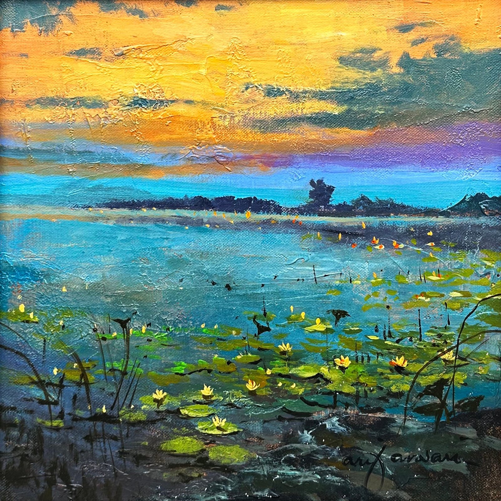 img_8153 Arif Ansari | Title: Echoes of the North | Medium: Acrylic on Canvas | Size: 12 x 12 inches