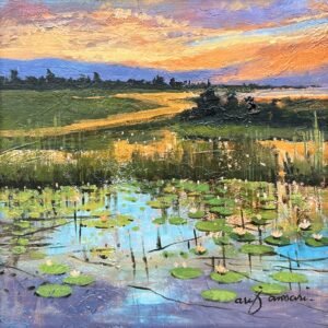 Arif Ansari | Title: Echoes of the North | Medium: Acrylic on Canvas | Size: 12 x 12 inches