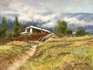 img_2325 Ajab Khan | Title: Forest Chai Corner | Medium: Oil On Canvas | Size: 18x24 inches