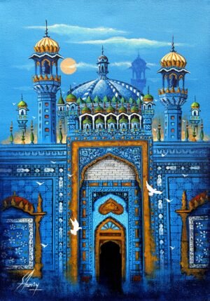 img_5618 S. A. Noory | Title: Mystic Blue Mosque | Medium: Acrylic On Canvas | Size: 14x20 inches