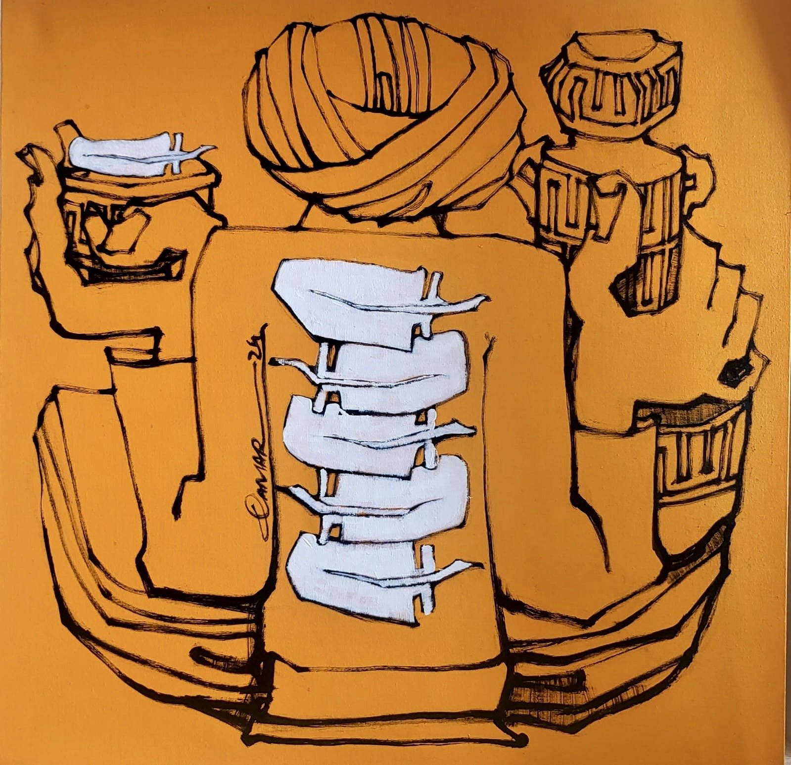 img_9010 Qamar Siddiqui | Title: | Medium: Acrylic On Canvas | Size: 24x24 inches