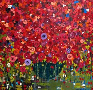 d6016155-e8bf-4646-95b6-99d9abfa3141 Sadia Faiz | Title: Flower Series | Medium: Oil on Canvas | Size: 36x36 inches