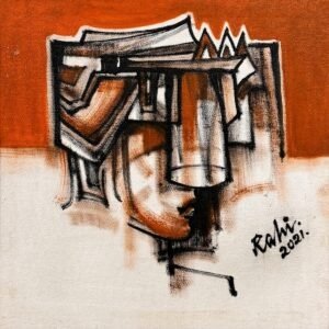 Mansoor Rahi | Title: Cubist | Medium: Oil on Canvas | Size: 12x12 inches