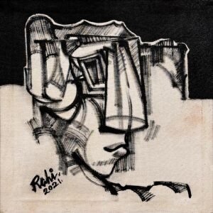 Mansoor Rahi | Title: Cubist | Medium: Oil on Canvas | Size: 12x12 inches