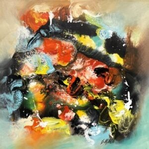 S. M. Naqvi| Title: Abstract Pulse| Medium: Acrylic on Canvas| Size: 20x20 inches