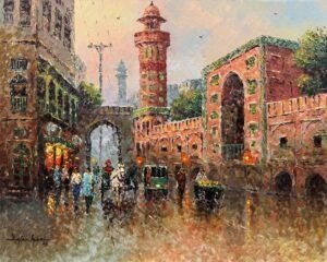Zafar Iqbal Khan | Title:  KMC Building Karachi | Medium: Oil On Canvas | Size: 24x30 inches