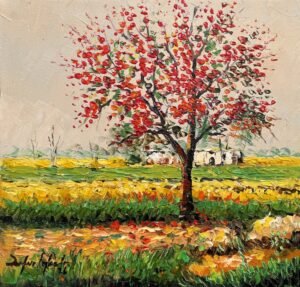 Zafar Iqbal Khan | Title:  Modern Landscape Series | Medium: Oil On Canvas | Size: 14x14 inches