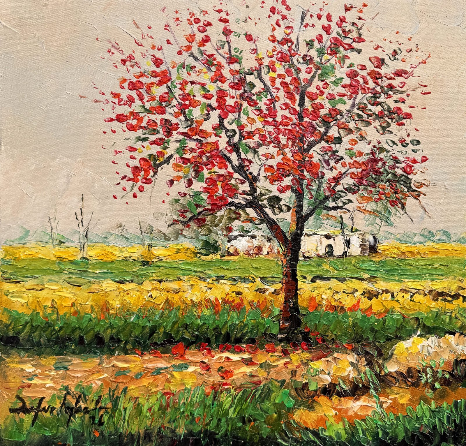 Zafar Iqbal Khan | Title:  Modern Landscape Series | Medium: Oil On Canvas | Size: 14x14 inches