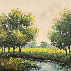 Zafar Iqbal Khan | Title:  Modern Landscape Series | Medium: Oil On Canvas | Size: 14x14 inches