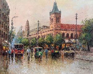 Zafar Iqbal Khan | Title:  Empress Market-Karachi | Medium: Oil On Canvas | Size: 24x30 inches