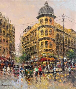 Zafar Iqbal Khan | Title:  Karachi Historical Building | Medium: Oil On Canvas | Size: 14x16 inches