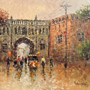 Zafar Iqbal Khan | Title:  Lahore Cityscape Series | Medium: Oil On Canvas | Size: 14x14 inches