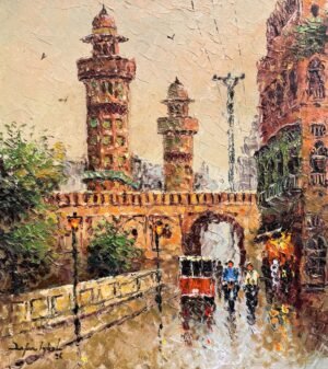 Zafar Iqbal Khan | Title:  Karachi Historical Building | Medium: Oil On Canvas | Size: 14x16 inches