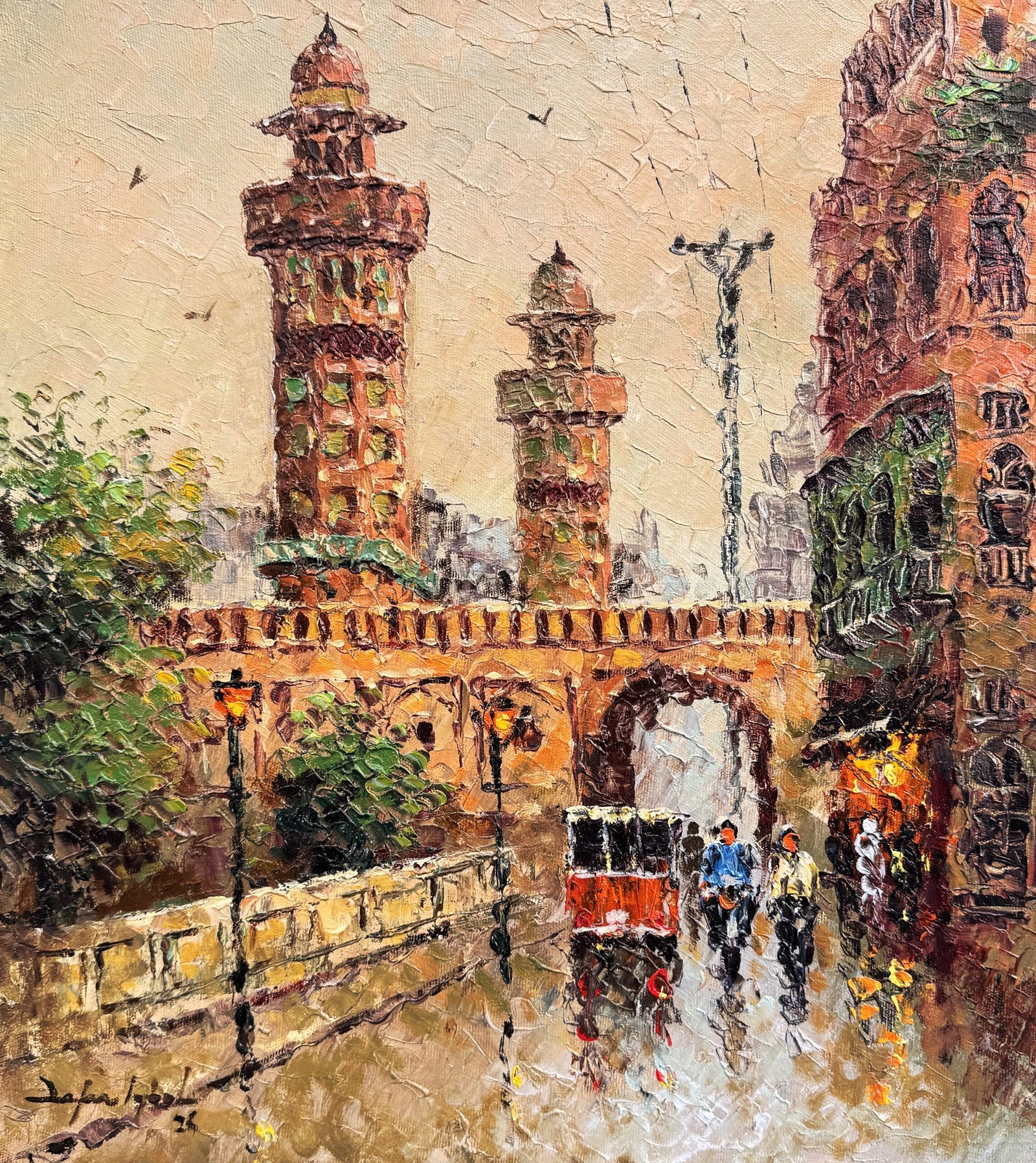 Zafar Iqbal Khan | Title:  Karachi Historical Building | Medium: Oil On Canvas | Size: 14x16 inches