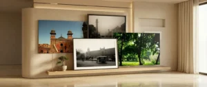 displaying photography art paintings on wall